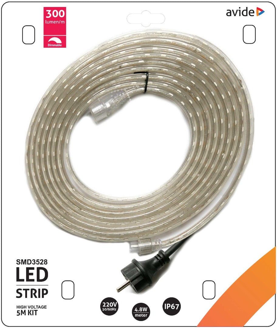 Warm wit LED Strip Outdoor IP67 - 5 Meter - 220V Warm wit LED Strip Outdoor IP67 - 5 Meter - 220V